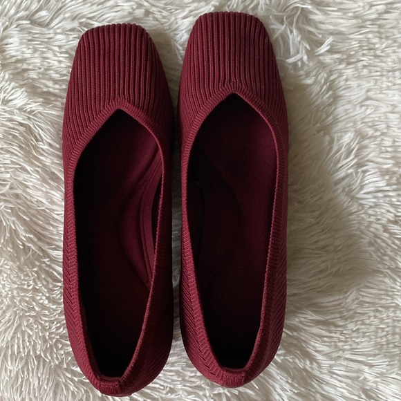 Womens Chunky Low Block Heels Square Toe Pumps  Knitted Closed Toe Shoes, sz 9 - Picture 6 of 13